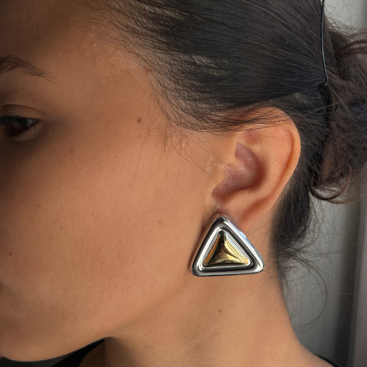 Earrings double colors triangol