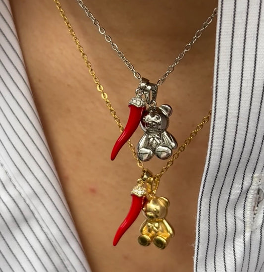 Charms strass red necklaces