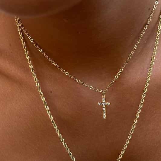 Chocker Rosario croce