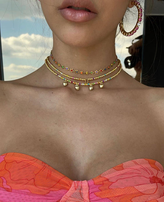 Chocker/Collana Micro Colore Initial Gold