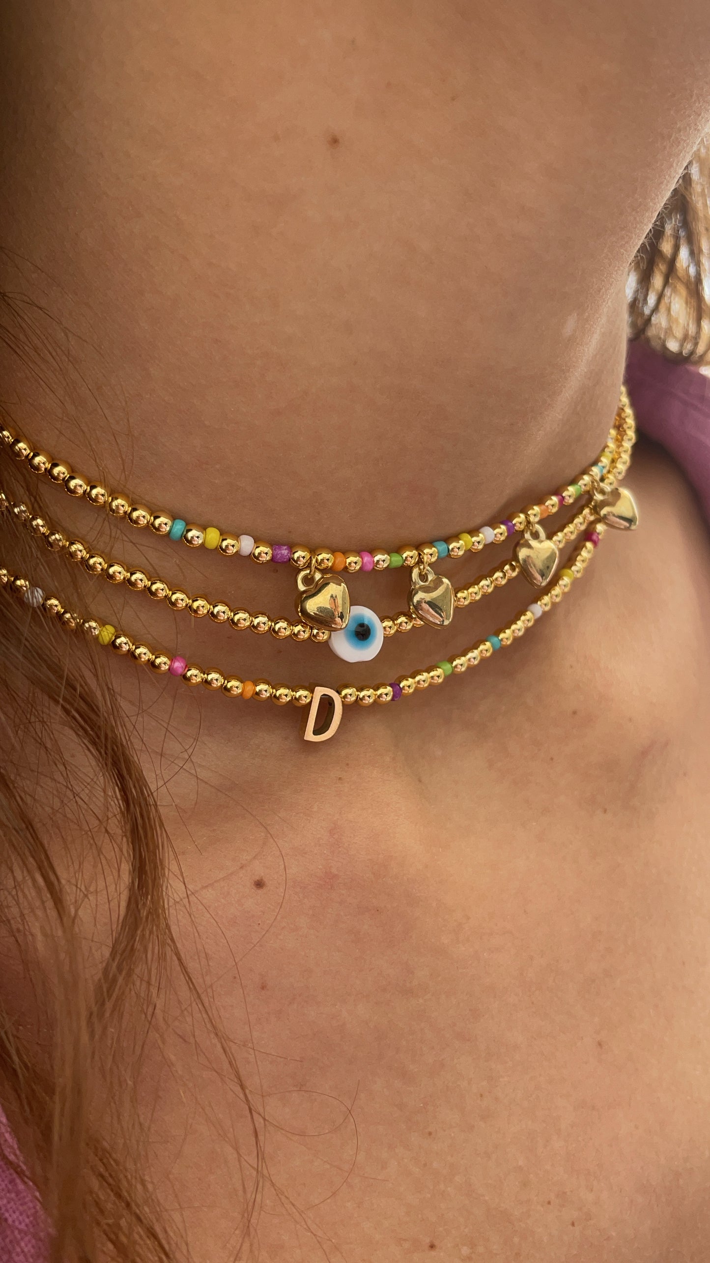 Chocker/Collana Micro Colore Initial Gold