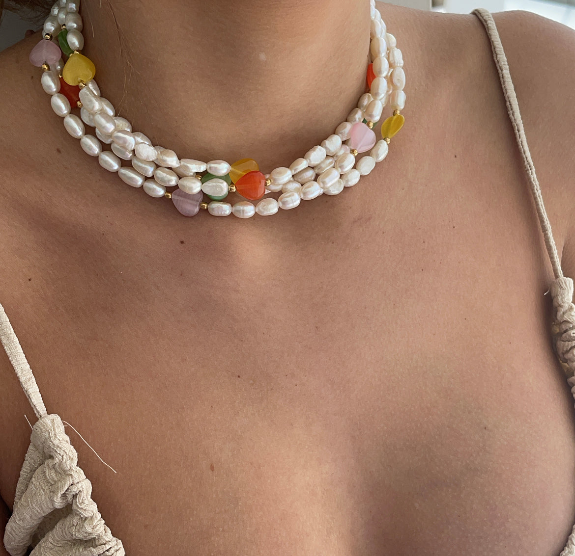 Collana Heart Colors Pearl