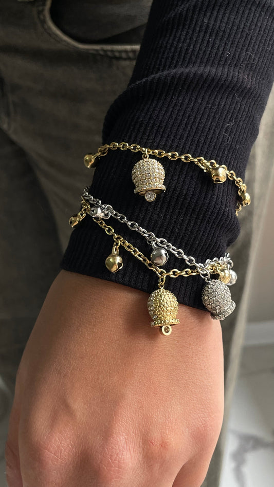 Bracciale campanelle strass